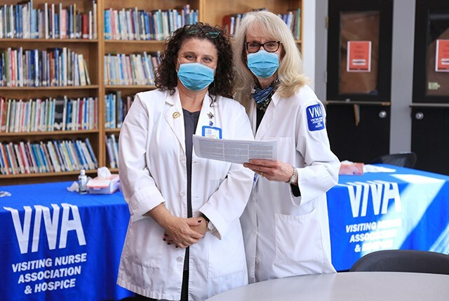 VNA vaccination nurses with masks